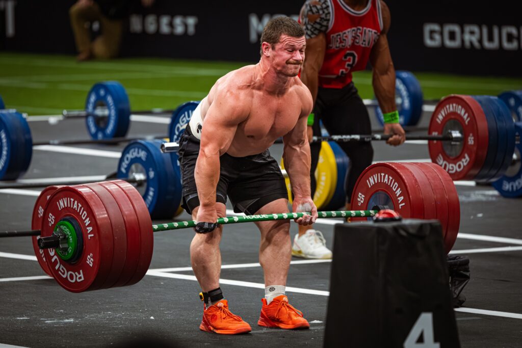 Athlete lifting during competition